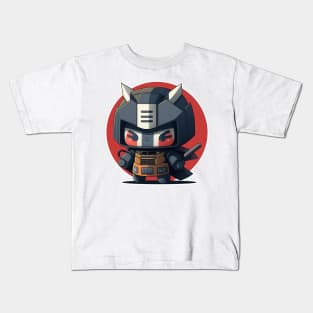 Colourful Japanese ninja warrior mech robot modern kawaii style illustration Kids T-Shirt